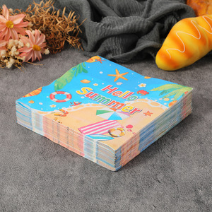Hello Summer Printed Paper Napkins 330mm Square Themed Party Use - Product Image 4