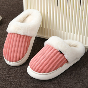 Nouvelles Pantoufles de Maison en Coton <span class=keywords><strong>pour</strong></span> Couples, Semelle PVC Épaisse, Polaire Corail Douillette, Doublure Pelucheuse — Meilleurs Prix Usine en Gros - Product Image 2