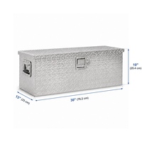 Boîte à outils robuste en aluminium de 30 pouces pour benne de camion avec poignée latérale en tôle diamantée et clés de verrouillage - Rangement de garage polyvalent pour extérieur