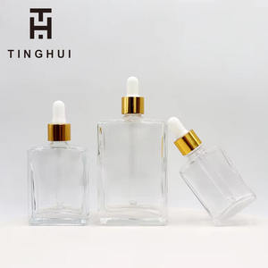 Envase Cosmético al por Mayor, Botella de Vidrio Esmerilado Negro Transparente con Tapa Cuentagotas Dorada de 100 ml, Botella Cuentagotas de Vidrio con Logotipo Personalizado - Product Image 2