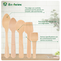 Papier jetable écologique enveloppé ou mini cuillère à crème glacée en bois en vrac