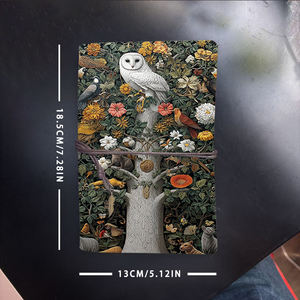 Cuaderno de oficina A6 hecho a mano, recuerdo elegante de 160 páginas para cumbres globales con búho, pájaros, gato, flores, impresiones de árboles en la ensenada - Product Image 6