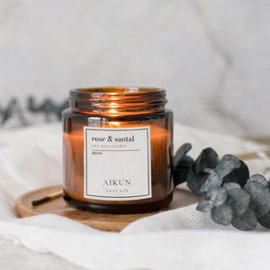 AIKUN Factory OEM Custom <b>Bulk</b> Eco Friendly Soy Wax Glass Scented <b>Candle</b> for Home Fragrance Relaxation Spa Wellness Gift - Product Image 1