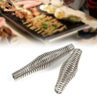 Poignée à ressort automatique en acier inoxydable pour barbecue, poignée à rouler haute élasticité pour fumoir, foyer, poêle – Accessoires de remplacement
