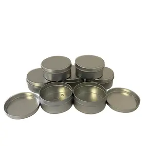 Custom 3oz 4oz 8oz seamless metal candle tin cans with lids matte tin for empty tin cans for candle making