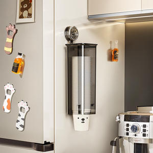 Soporte de pared con ventosa para vasos 421-002-A, estante de almacenamiento de vasos desechables de material PET para fiestas - Product Image 1