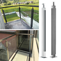 Vente en gros, acier inoxydable, ingénierie, décoration de la maison, colonne d'escalier, balcon, balustrade en verre, colonne de main courante