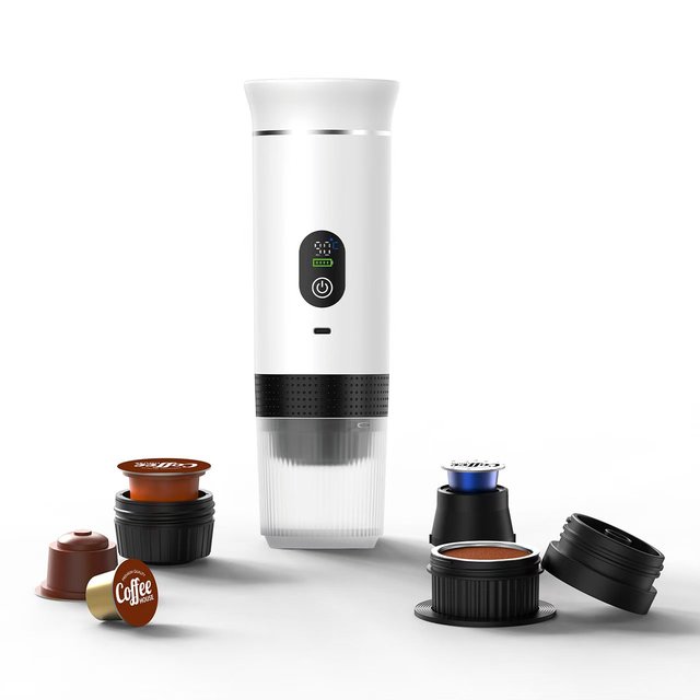 16G Coffee Powder Brew 3 1 Fast Self Heating USB Rechargeable Semi-Automatic LCD Display 1 Cup Outdoor Portable Espresso Machine