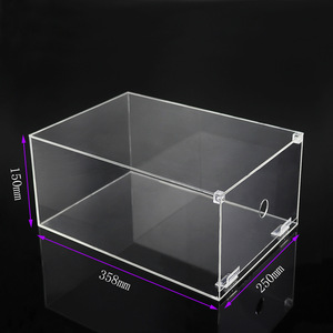 Tùy Chỉnh Rõ Ràng <span class=keywords><strong>Plexiglass</strong></span> Thả Phía Trước Nắp Hộp Giày Acrylic - Product Image 2