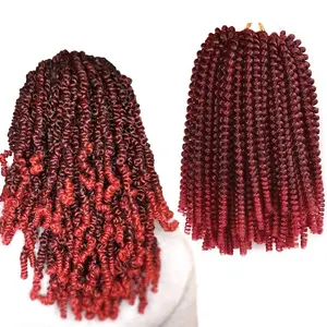 Spring Twist Hair Kinky Twist Hair 8 Zoll Ombre Nubian Spring Passion Twist Afro Curly Bomb Synthetisches Flechthaar