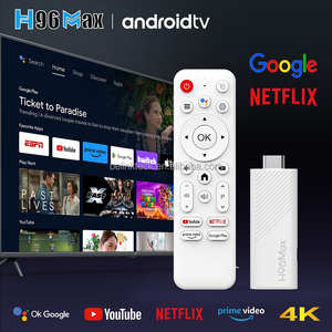 Clé TV intelligente 4K la moins chère de l'usine, Android 14 H313 Dual Core 2 Go de RAM 8 Go 16 Go de stockage WiFi 6 BT Android TV Stick H96MAX - Product Image 1