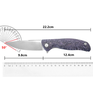 Couteau pliant à lame en acier inoxydable, manche G10, bouton de réglage du pouce, couteau de poche de qualité industrielle, EDC - Product Image 6