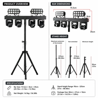 Barre de lumière LED HAT 4x40W RGBW 4-en-1 pour scène, effet Wash Beam Strobe, tête mobile rotative indépendante, pour scène et DJ
