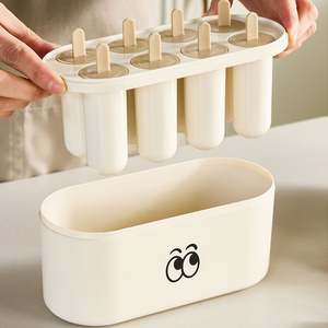 Molde para Helados Caseros, Moldes para Paletas de Hielo de Grado Alimenticio Fáciles de Desmoldar para Niños, Moldes Redondos y Rectangulares para Helados con Contenedor - Product Image 5