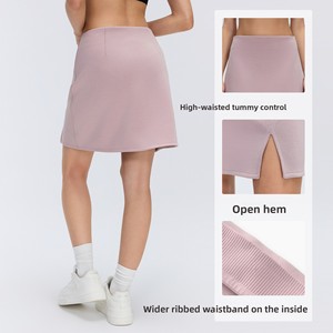 <span class=keywords><strong>Jupe</strong></span> trapèze taille haute avec fente latérale pour femme, idéale pour le tennis, le golf et le fitness, en nouveau tissu modal, polyester et élasthanne mélangés - Product Image 2