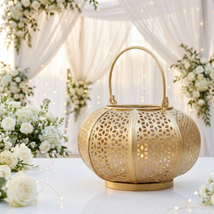 Wholesale <b>Gold</b> Metal Moroccan Style Votive Candle Holder <b>Lantern</b> for Wedding Events Decoration - Product Image 1