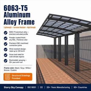 Abri de voiture en polycarbonate en gros |   Fournisseur de auvents de stationnement extérieurs résistants aux intempéries pour les projets de garages de villas - Product Image 1