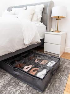 <span class=keywords><strong>Rangement</strong></span> de chaussures sous le lit de haute qualité avec fermeture éclair et poignées, grands contenants pouvant contenir 12 paires de chaussures, organisateurs sous le lit, blanc - Product Image 6