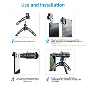 Télescope télescopique tout métal HD 20-40X avec trépied, adaptateur universel pour téléphone portable, mise au point automatique/moteur - Product Image 6