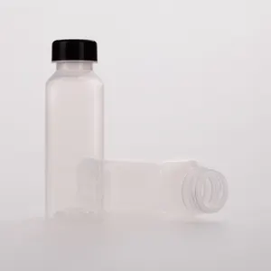 250ML Hot Filling PP bouteille d'emballage de lait de jus de forme carrée résistante aux hautes températures