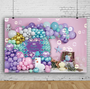 7x5ft Hintergrund zum ersten Geburtstag für Mädchen, rosa Luftballons, 3D-Fotografie-Hintergrund, Dekorationen für die erste Geburtstagsfeier des Mädchens, Neugeborenen-Party-Dekorationen - Product Image 3