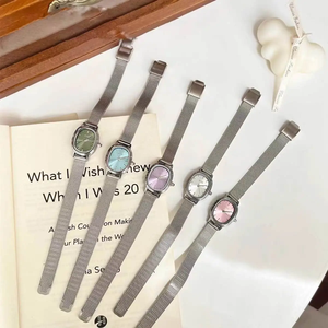 Mode ovale petit cadran montre pour femme tempérament simple montre d'étudiant étanche montre en acier inoxydable - Product Image 6