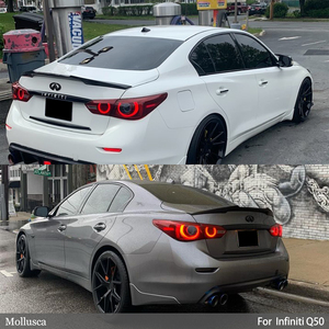 สปอยเลอร์หลังคาร์บอนไฟเบอร์ทรง M4 สำหรับ Q50 Q50S Q50L ปี 2013-2023 - Product Image 6