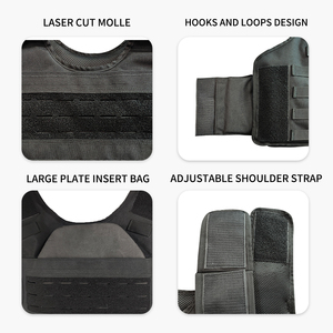 Chaleco táctico de armadura resistente XXXL, fajas ajustables de protección Personal, portador de placa negra de seguridad para entrenamiento de hombres - Product Image 4