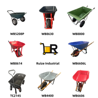 Chariot à roues métallique et plastique robuste à grande capacité de charge de 150 kg, roues pneumatiques, capacité de 65 L, vente chaude