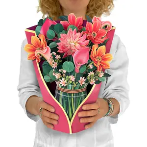 Yeni ürün fikirleri 2023 anneler günü pop-up çiçek buketi tebrik kartı doğum günü düğün yıldönümü zambak hediye kutu seti kadınlar için