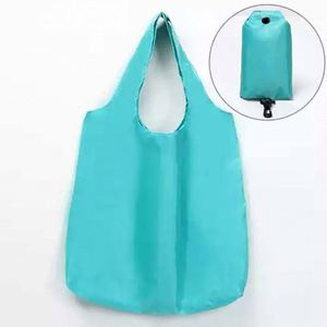 Sac de courses pliable réutilisable en polyester personnalisé, sac de courses pliable imperméable avec logo, sac fourre-tout pliable réutilisable - Product Image 4