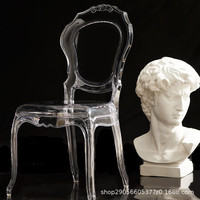Chaise transparente en plastique de style nordique, simple et créative, pour usage en intérieur et extérieur, idéale pour les influenceurs, directement de l'usine One Zero One