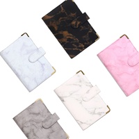 Carnet de planification A6 à motif marbré, à feuilles mobiles, en cuir PU, pour budget et journal de dépenses, idéal pour l'export, en stock, cadeau
