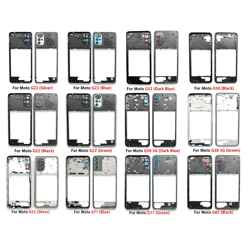 Bezel Middle Plate Cover Frame For Moto G22 G52 G71 G82 G50 5G Housing Center Chassis Cover Bisel Mobile Spare Parts Wholesale