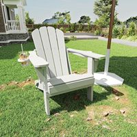 Chaise Adirondack en HDPE, design moderne, 2 porte-gobelets, dossier réglable en 3 positions |   Blanc, surdimensionné, capacité de 350 lb, résistant aux intempéries