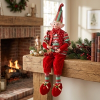 Gnomos de Peluche Rojos y Verdes de Lujo, Figuras de Elfos, Novedades, Decoraciones Navideñas Hechas a Mano, Neutras