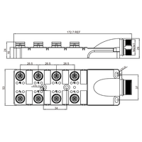 Boîte de jonction de distribution de capteurs flexible étanche Marvtech M12 à 8 ports, noire, IP67, prise femelle, montres femelles IEC