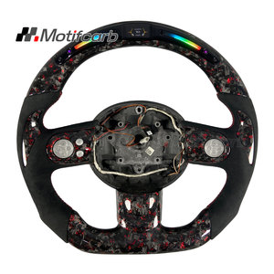 Volante LED de fibra de carbono forjado rojo personalizado para Mini R55 R56 R57 JCW Cooper S Countryman Clubman Paceman 2004-2014 - Product Image 1