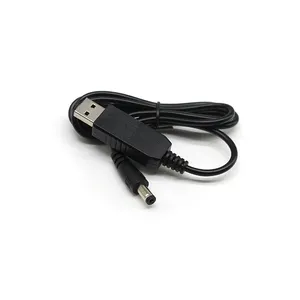 Venta caliente de fábrica 5V a 12V Step Up Converter USB A macho a DC 5521 5,5*2,1 MM 5,5x2,1 MM USB Boost Convert cable DC Cable