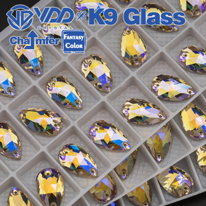 VDD Teardrop 11x18mm 24Pcs Ghost Light Color Top Quality K9 Glass Sew on Rhinestone Sewing Crystal Flatback Clothes Decorations - Product Image 5