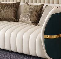 Ledersofa Weißes Sofa Hochwertige Luxuriöse Moderne Polsterung Wohnzimmer-Set 123