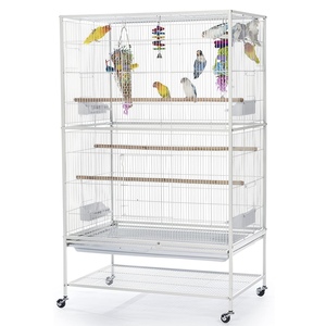 Custom Metal Fabrication Service Stainless Steel Birdcage 75cm Frame Macaw Large Birds Cage with dividers