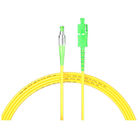 Câble de raccordement fibre optique Haina 1m (3ft) SC/APC Simplex FC/APC Simplex Monomode OS2 Riser OFNR 3.0mm à gaine serrée Jaune