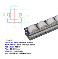Rel Aluminium Mini Khusus Pabrik, Dapat Disesuaikan, untuk Sistem Rak Alir (Flow Rack)