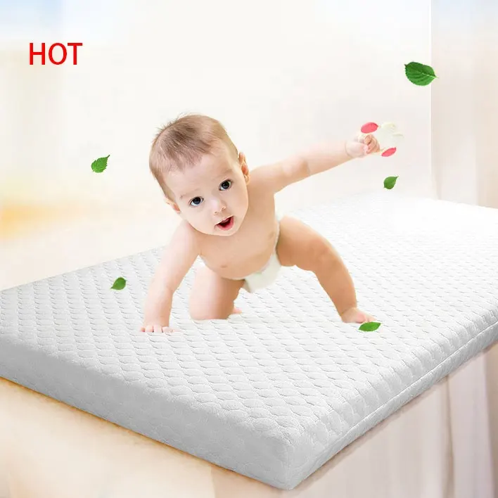 Cuna plegable de espuma viscoelástica para bebés y niños, colchón de enfriamiento impermeable con Red