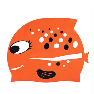 Poisson Design Silicone <span class=keywords><strong>Piscine</strong></span> Bonnet De Bain Bonnet De Bain Approvisionnement D'usine Enfants Bonnets De Bain - Product Image 1