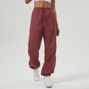 Aoyema da <span class=keywords><strong>donna</strong></span> abbigliamento sportivo Casual ampio e dritto per il Fitness con coulisse tasca anteriore a contrasto di colore da trekking <span class=keywords><strong>pantaloni</strong></span> Cargo da motociclista - Product Image 4