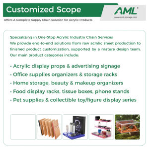 منظمات أكريليك، صندوق شوكولاتة أكريليك، صينية تقديم أكريليك مصنفرة مستطيلة الشكل مع أقدام مانعة للانزلاق - Product Image 6