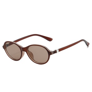 Oval <b>Sunglasses</b> Brown <b>Frame</b> PC Lens UV400 Protection For Women <b>Small</b> Faces - Product Image 1