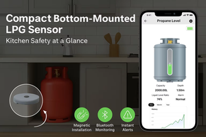 Capteur de niveau ultrasonique Bluetooth pour bouteille de gaz GPL, application mobile LPG2412, affichage du pourcentage, alarme de niveau bas - Product Image 5